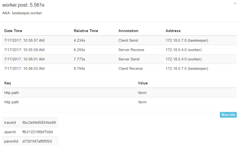 span details of manager service